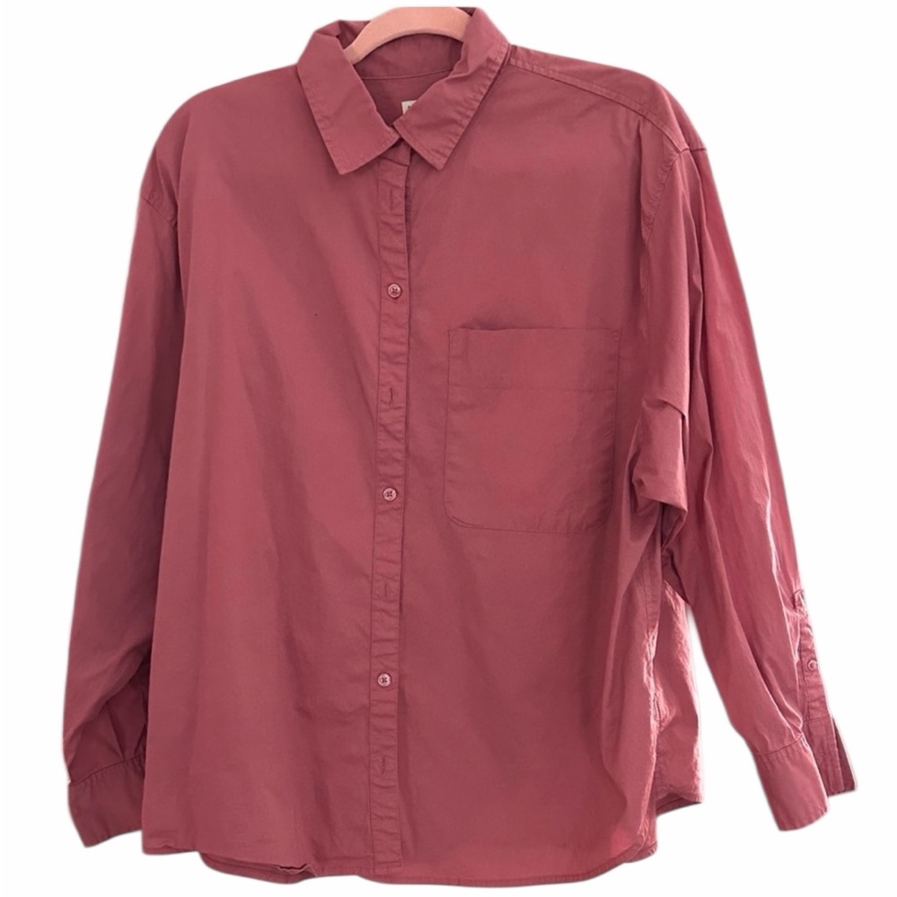 A New Day Women’s Full Button Top - Size Large - Pre-Loved - Mauve